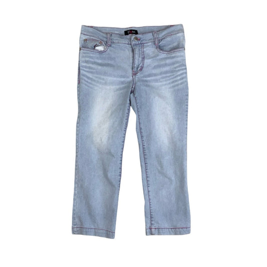 Vintage 90s Y2k ‘Fiorucci’ Light Blue Denim 3/4 Skinny Cropped Jeans 10 12