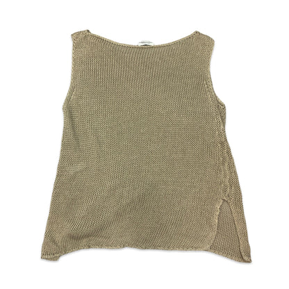 90s Taupe Knitted Vest Top 12 14