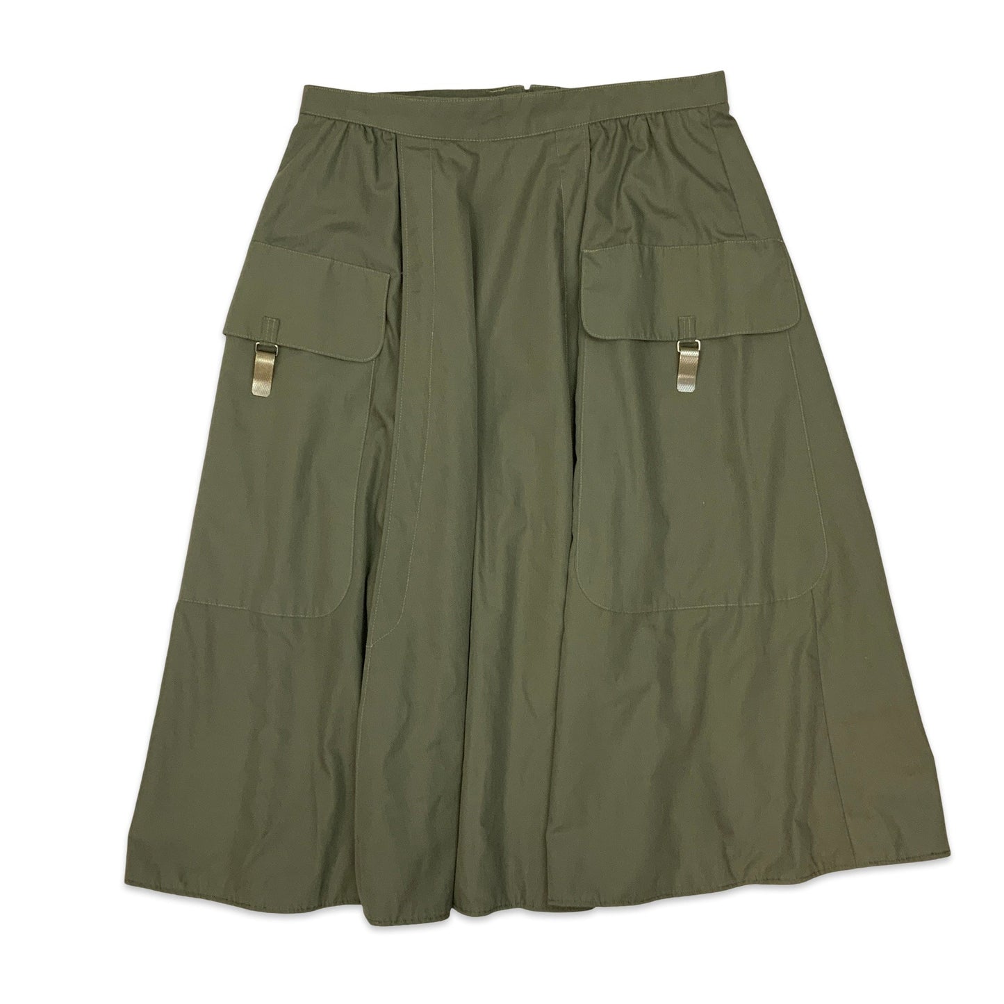 Y2K Khaki Green Midi Skirt 12