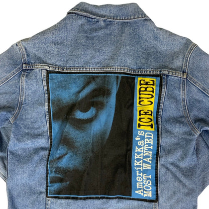 Vintage 90s Ice Cube AmeriKKKa’s MOST WANTED Denim Trucker Jacket S M