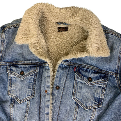 Vintage 90s Levi's Skateboarding Collection Sherpa Denim Jacket XL