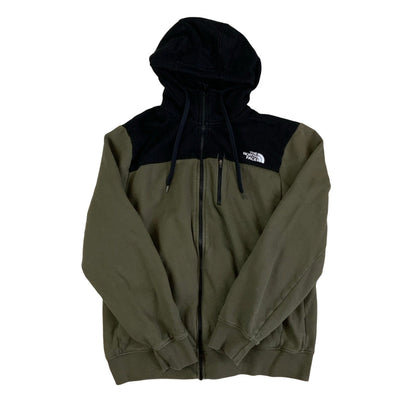 Vintage 'The North Face' Green Black Zip-UP Hoodie M L