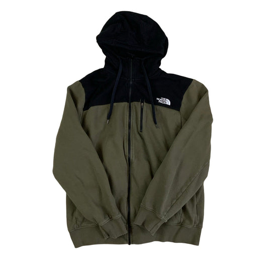 Vintage 'The North Face' Green Black Zip-UP Hoodie M L