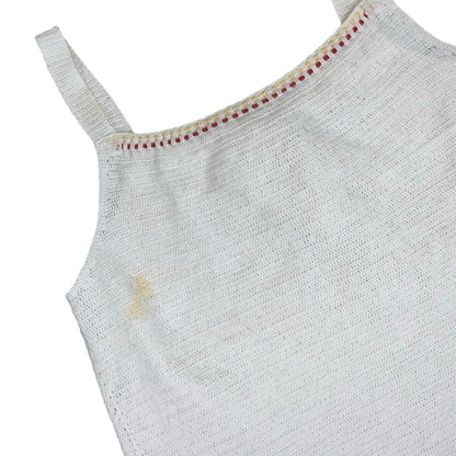 Vintage 90s Y2K White Yellow Orange Tank Top UK 8 10