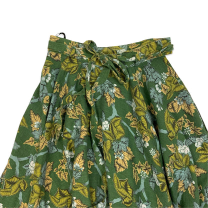 Vintage Green Floral Midi Skirt 8