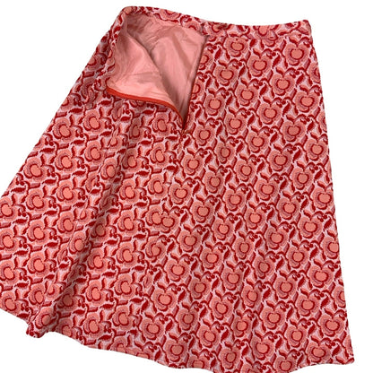Vintage 60s 70s Peach Midi Circle Swing Skirt XS 8