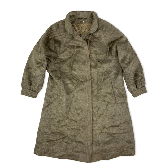 Vintage Beige Llama Wool Duster Coat 14 16