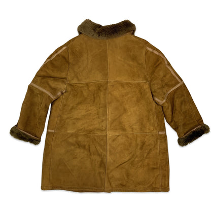 Vintage 80s Tan Faux Fur Shearling Coat 18 20