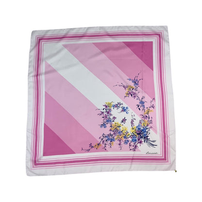 Vintage 80s Pink Floral Scarf
