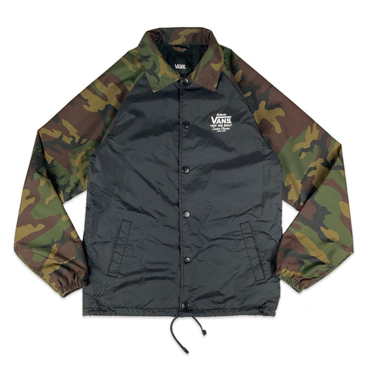 Vintage Vans Black & Camo Print Windbreaker Jacket XS S