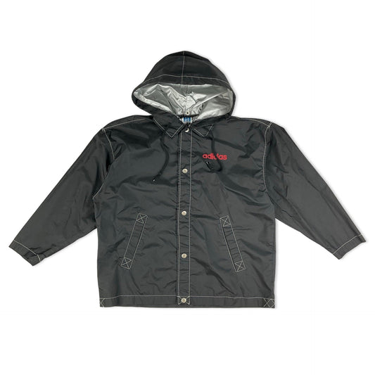 Vintage Adidas Black White & Red Windbreaker Jacket S M