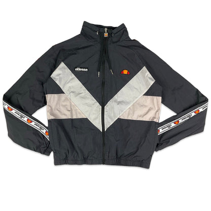 Vintage Ellesse Black Silver & Baby Pink Windbreaker 8 10