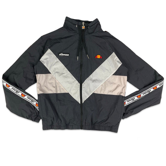 Vintage Ellesse Black Silver & Baby Pink Windbreaker 8 10