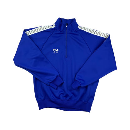 Vintage 90s Fila 1/2 Zip Track Jacket Blue L