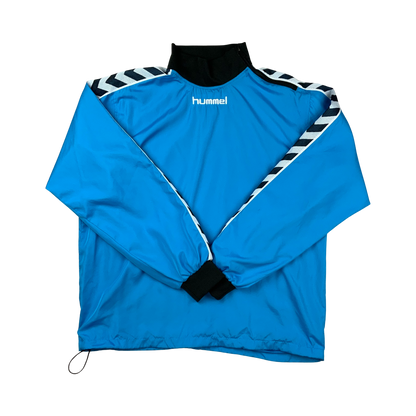 Vintage Y2K Hummel Shoulder-Zip Track Sweater Blue XL