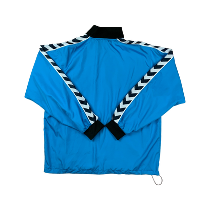 Vintage Y2K Hummel Shoulder-Zip Track Sweater Blue XL