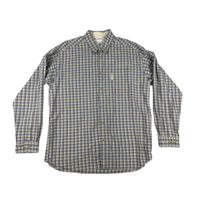 Vintage Columbia Blue and Brown Plaid Flannel Shirt XXL