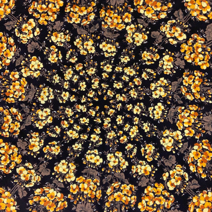 Vintage Brown, Orange, Yellow Floral Scarf