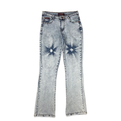 Vintage y2k Flower Print Flared Jeans 29W 33L