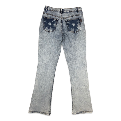 Vintage y2k Flower Print Flared Jeans 29W 33L