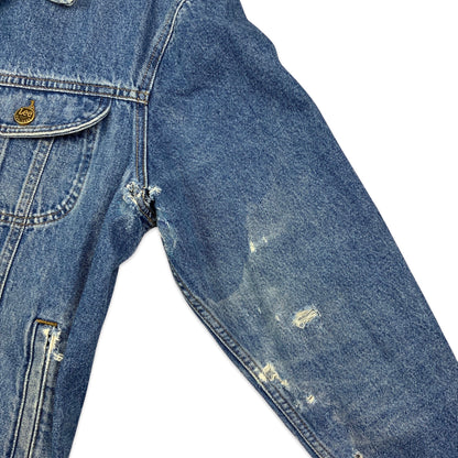 Vintage Lee Distressed Blue Denim Trucker Jacket M L