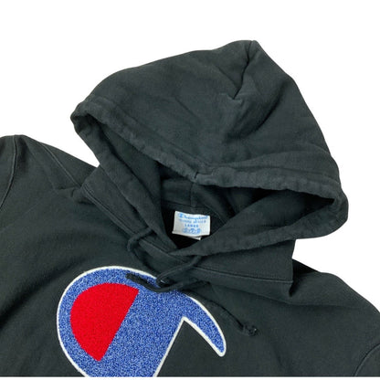 Vintage Y2K Champion Hoodie Black XL