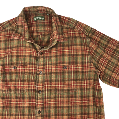Preloved Orvis Red Plaid Flannel Shirt 3XL