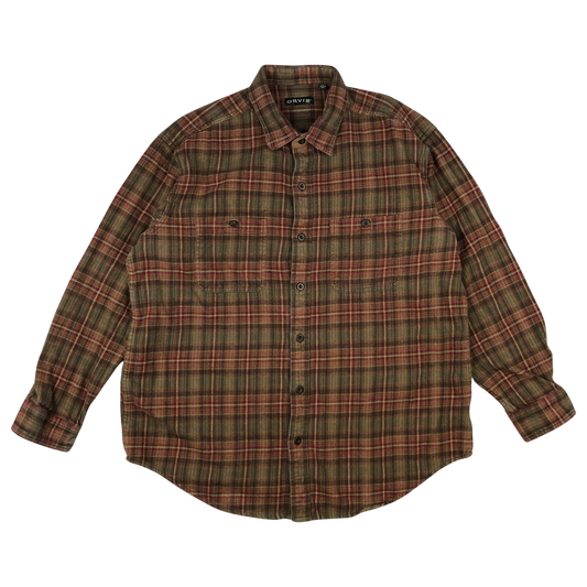 Preloved Orvis Red Plaid Flannel Shirt 3XL