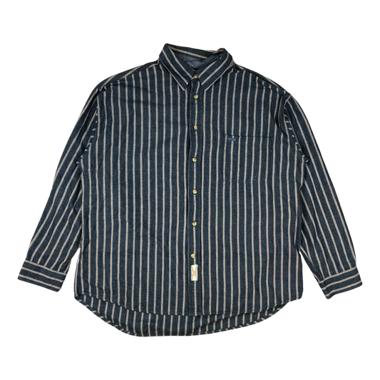 Vintage Wrangler Hero Striped Blue Flannel Shirt 3XL
