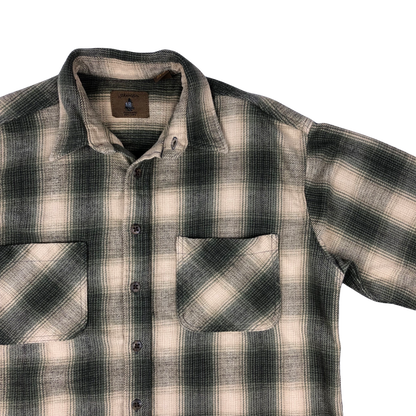 Vintage St. John's Bay Shadow Plaid Yellow and Green Flannel Shirt XL