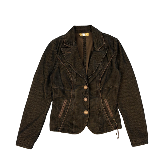 Vintage Y2K Brown Corduroy Blazer 8 10