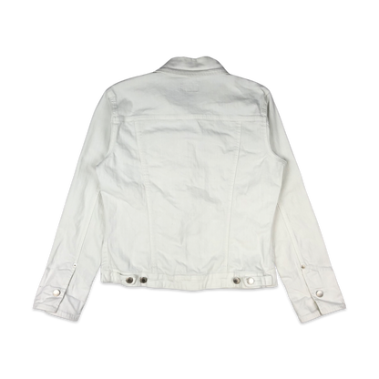 Vintage Y2K Biaggini White Zip-up Denim Jacket 12