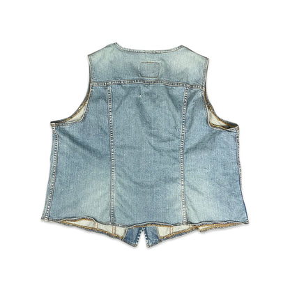 Vintage Levi's Distressed Stonewash Denim Waistcoat 18 20