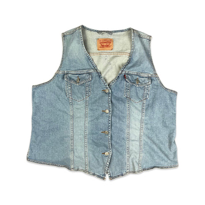 Vintage Levi's Distressed Stonewash Denim Waistcoat 18 20
