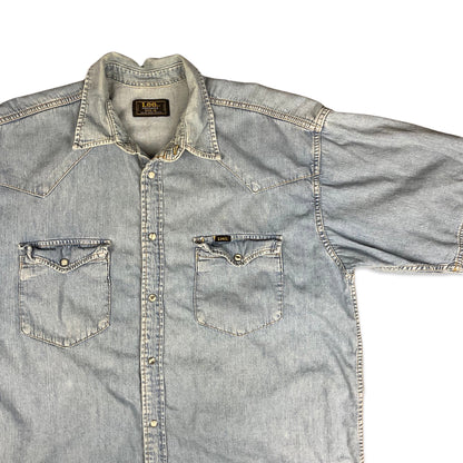 Vintage 70s 80s Lee Blue Denim Shirt L XL