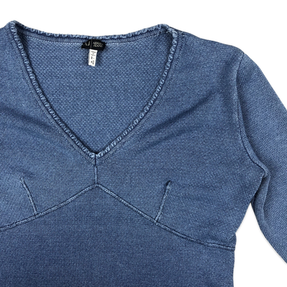 Armani Jeans Blue V Neck Knit Top 14 16