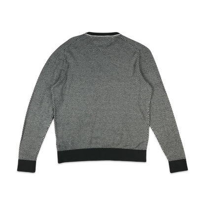 Tommy Hilfiger Grey Herringbone Knit Jumper L