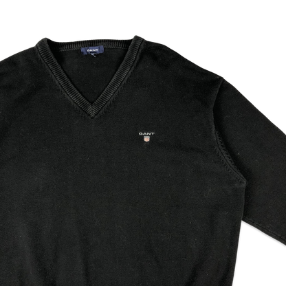 GANT Black V-neck Knit Jumper XL XXL