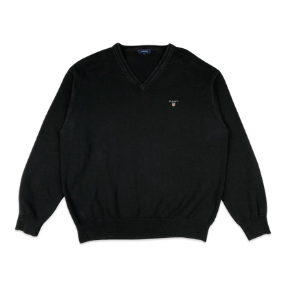 GANT Black V-neck Knit Jumper XL XXL