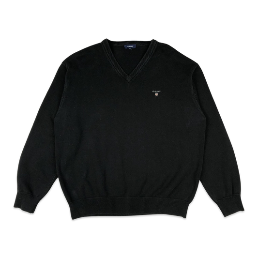 GANT Black V-neck Knit Jumper XL XXL