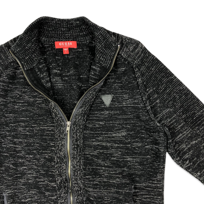 Guess Grey Zip-up Knit Jumper S M