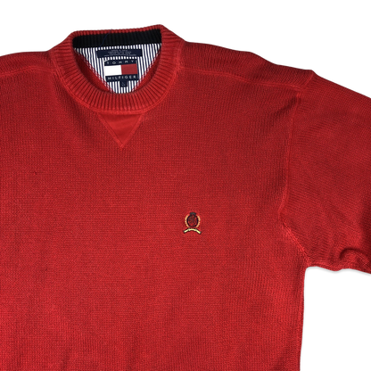 Vintage 90s Tommy Hilfiger Knit Jumper Red XL XXL