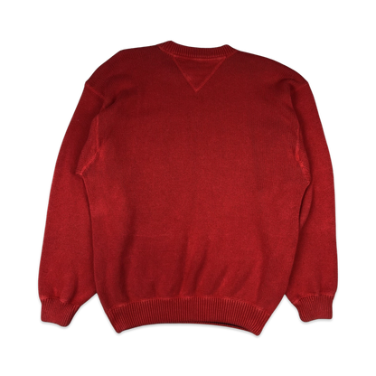 Vintage 90s Tommy Hilfiger Knit Jumper Red XL XXL