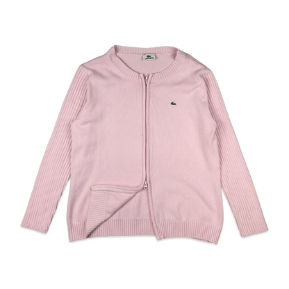 Lacoste Zip-up Knit Jumper Pink 14 16