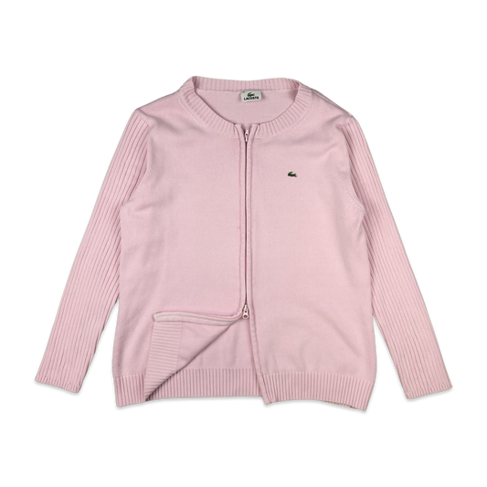 Lacoste Zip-up Knit Jumper Pink 14 16
