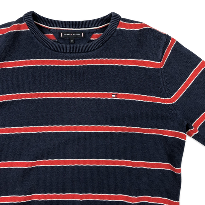 Tommy Hilfiger Knit Jumper Striped Navy Red S M