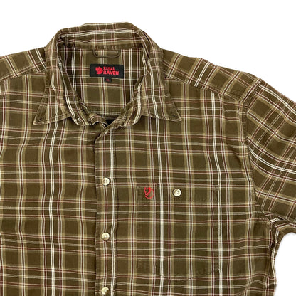 Fjallraven Brown Plaid Flannel Shirt L XL