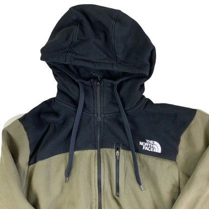 Vintage 'The North Face' Green Black Zip-UP Hoodie M L