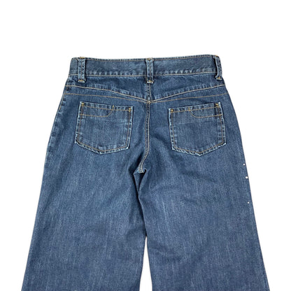 Y2K Japanese Blue Wide Leg Diamanté Jeans 12