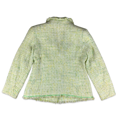 Vintage Green & White Checked Bouclé Blazer 12 14